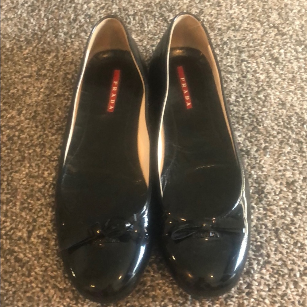 Prada Black Patent flats